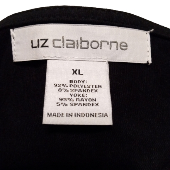 Liz Claiborne Abstract Expression Blk/White Button Accent Tile Stripe Design XL - Picture 3 of 8